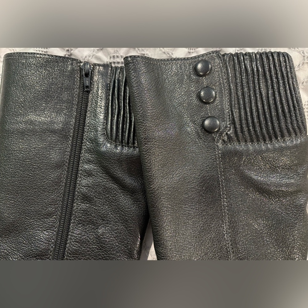 Sofft Black Leather High-Heel Boots, Women’s Size 6.5, Mid-Calf Zip Up Height - Picture 2 of 6
